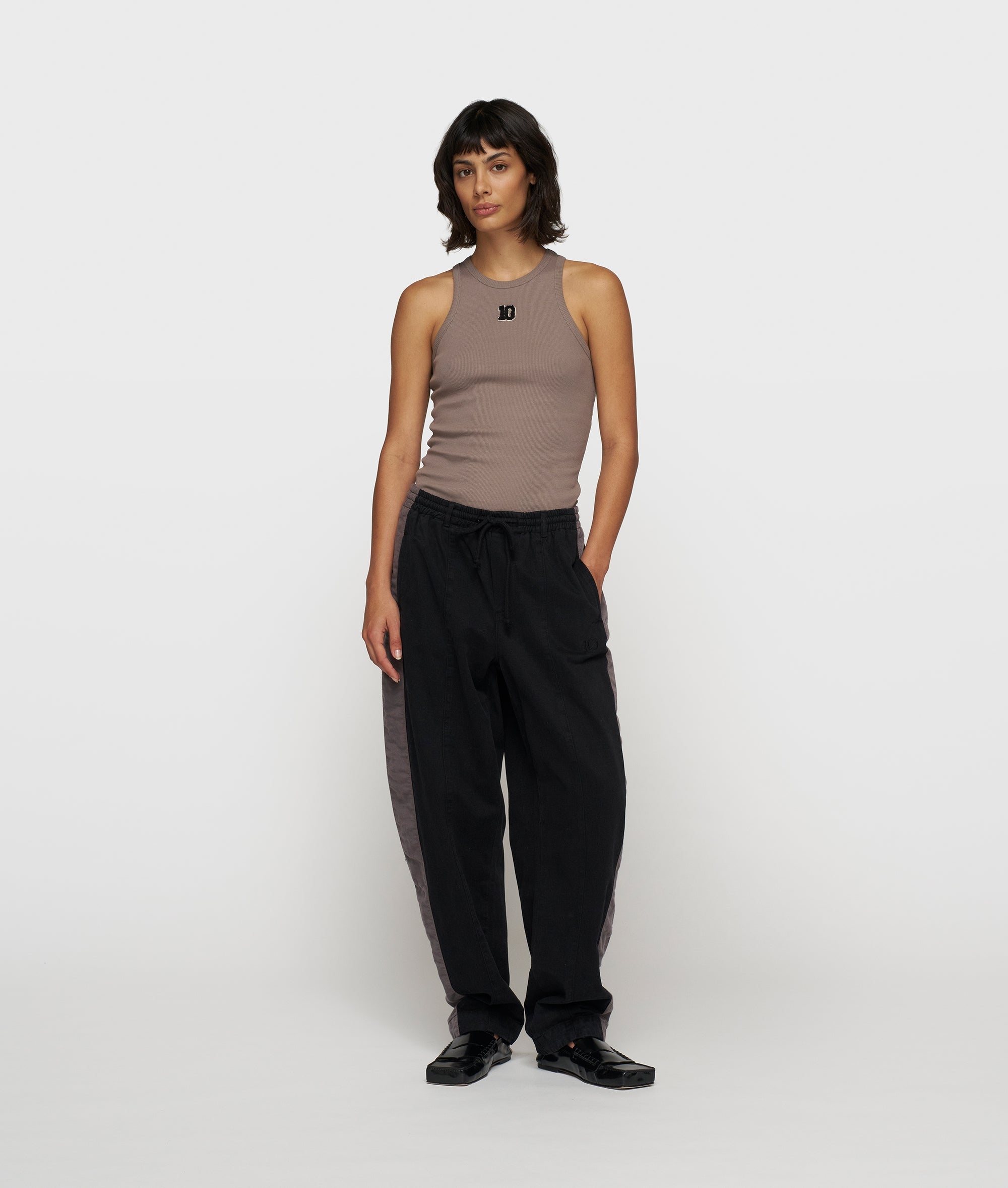 10 DAYS Wide Tapered Pants Twill Black